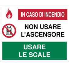 adesivo divieto utilizzo ascensore per incendio